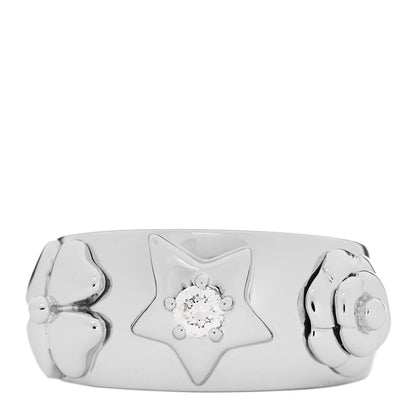 Chanel 18K White Gold Diamond 3 Symbols Ring 50 5.25 1 of 4