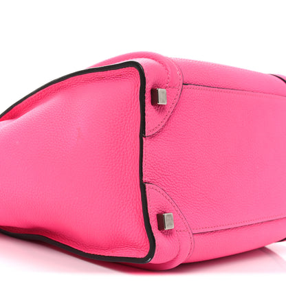 Celine Drummed Calfskin Micro Luggage Fluo Pink 8 of 10