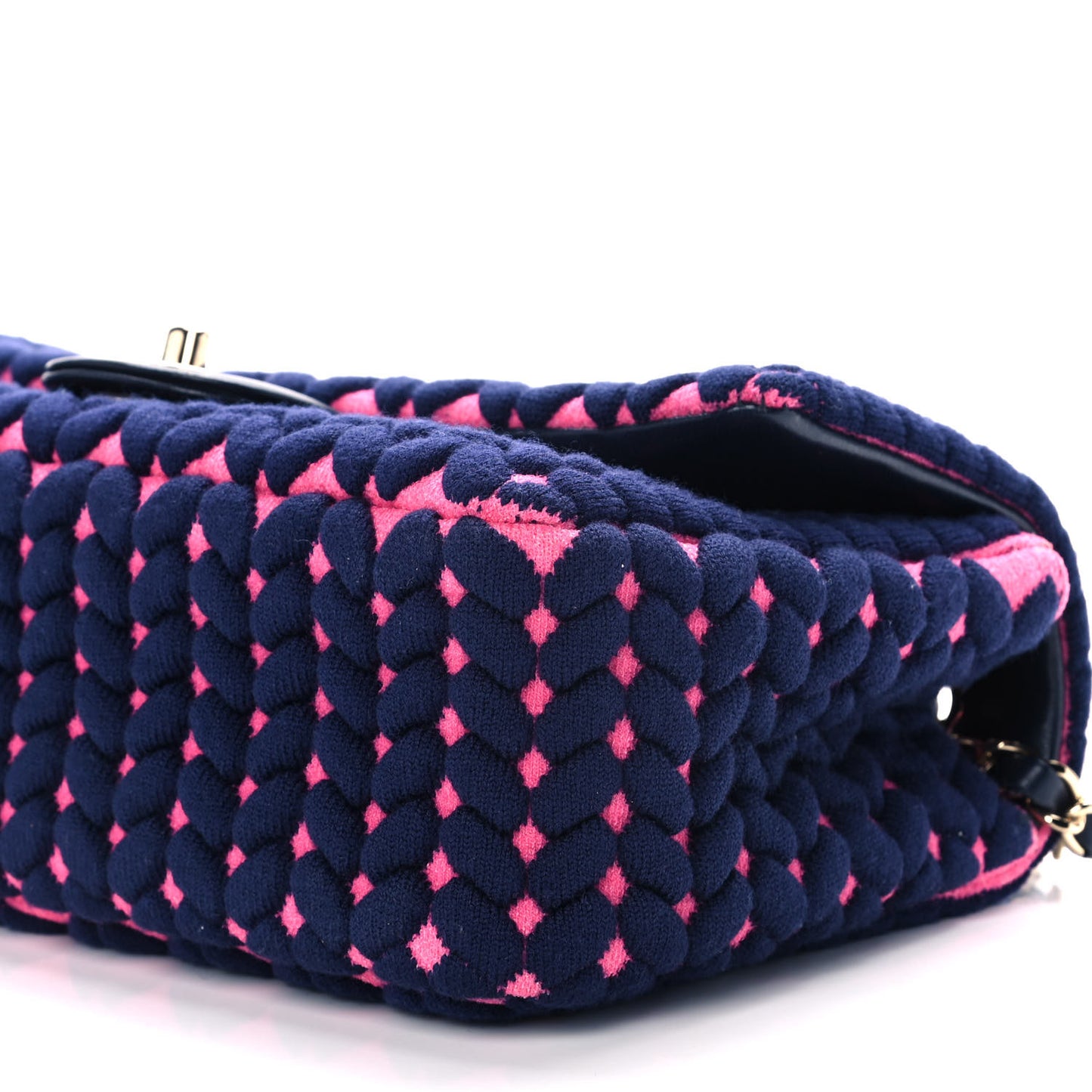 Woven Jersey Medium Single Flap Pink Navy