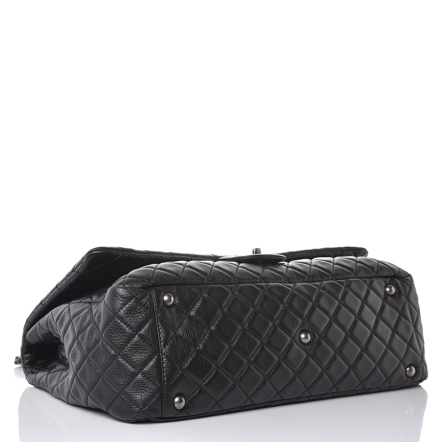 Chanel Calfskin Quilted XXL Travel Flap Bag Black 4 of 7