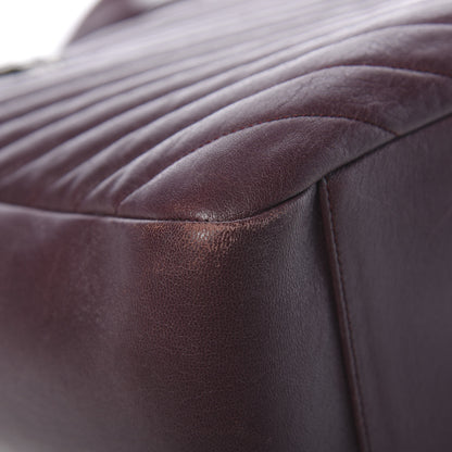 Saint Laurent Sheepskin Matelasse Chevron Large Monogram Shopping Bag Burgundy 10 of 11