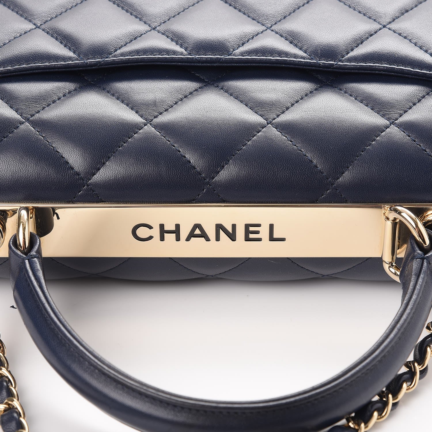 Chanel Lambskin Quilted Medium Trendy CC Flap Dual Handle Bag Navy Blue 8 of 8