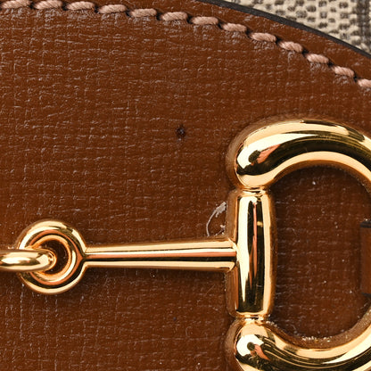 Gucci GG Supreme Monogram Azalea Calfskin Mini Horsebit 1955 Top Handle Bag Beige Ebony Brown Sugar 13 of 13