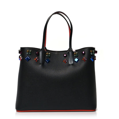 Christian Louboutin Calfskin Empire Spike Studded East West Cabata Tote Black 3 of 11