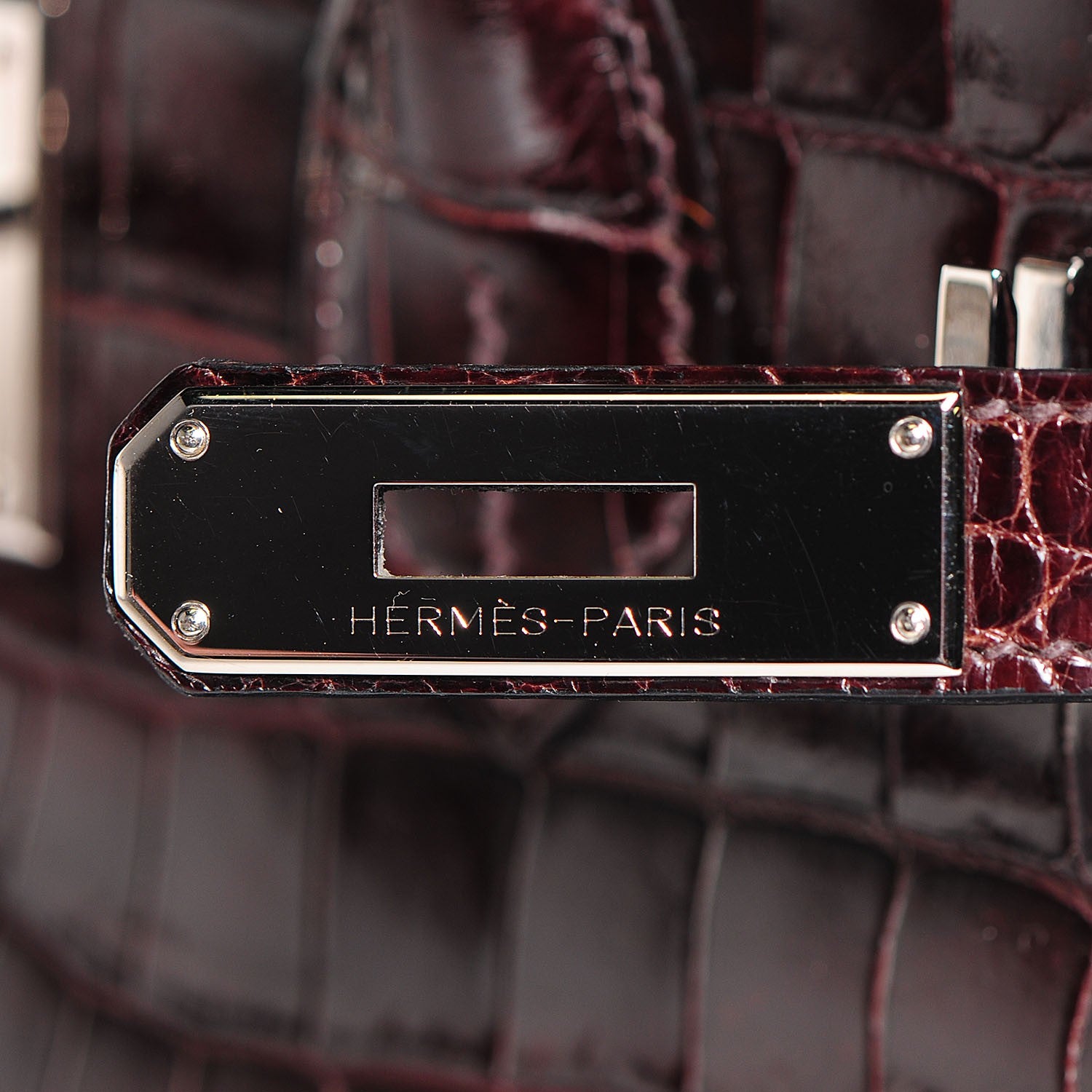 Hermes Shiny Niloticus Crocodile Birkin 30 Chocolate 11 of 25