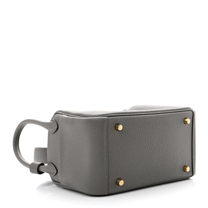 Hermes Taurillon Clemence Mini Lindy 20 Gris Meyer 4 of 11