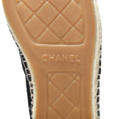 Chanel Suede Pearl CC Espadrilles 39 Black 7 of 10