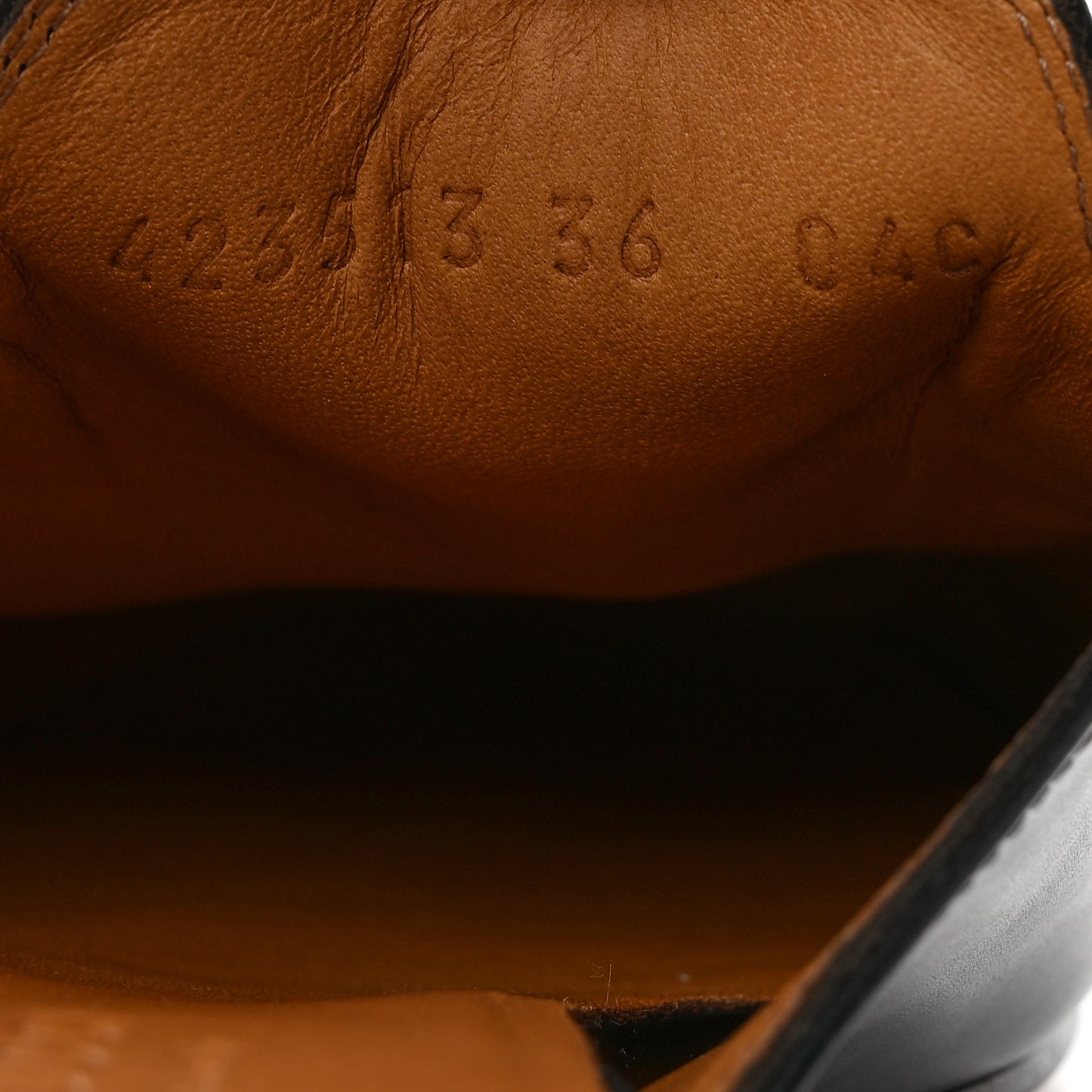 Calfskin Womens Princetown Slippers 36 Black