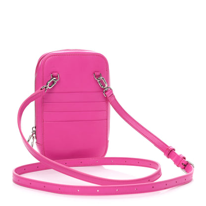 Balenciaga Calfskin Quilted Touch B Phone Holder Bag Fuchsia 3 of 9