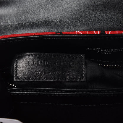 Saint Laurent Cotton Bandana Y Quilted Monogram Toy Loulou Crossbody Bag Red 10 of 11
