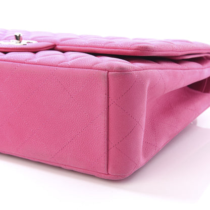 Chanel Iridescent Caviar Quilted Maxi Double Flap Hot Pink 6 of 9