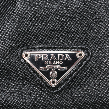 Prada Saffiano Oro Gusseted Card Holder Black 6 of 6