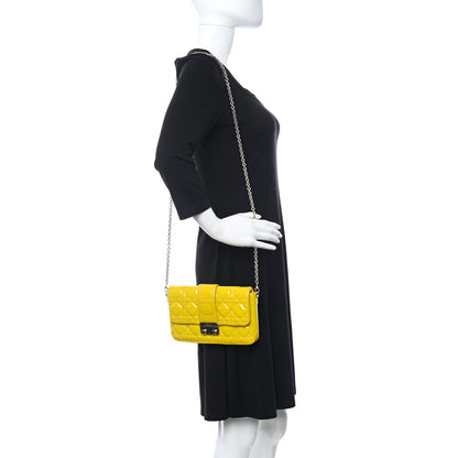 Christian Dior Patent Cannage New Lock Pouch Yellow 2 of 14