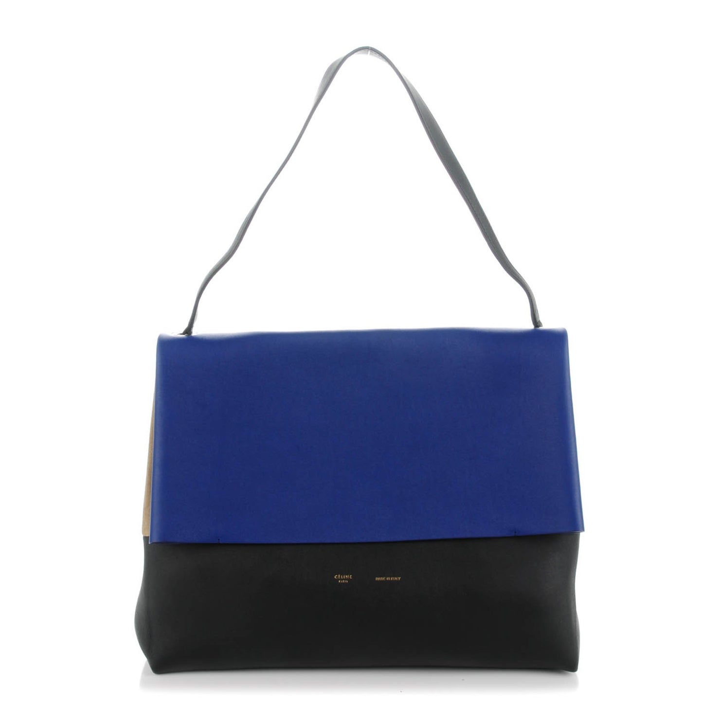 Calfskin Suede All Soft Shoulder Bag Indigo
