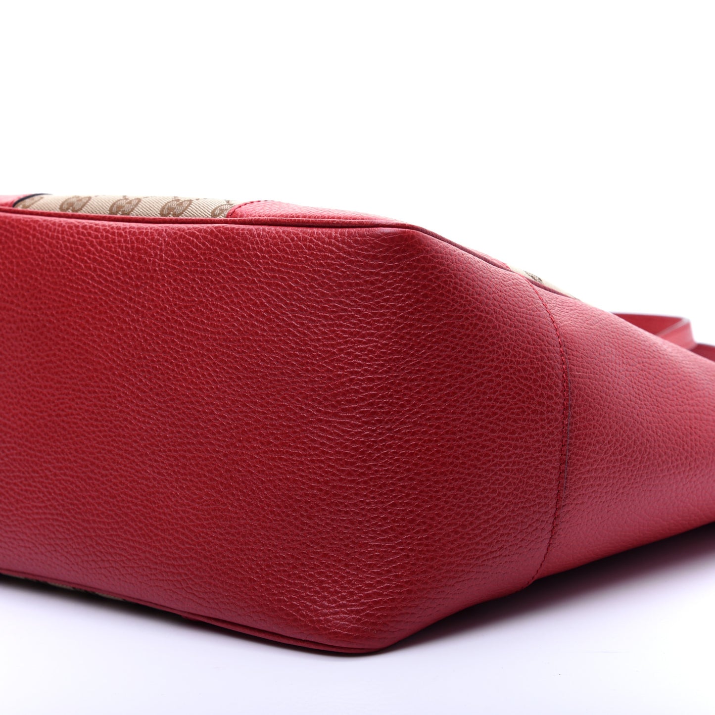 Monogram Bree Zippered Tote Beige Red
