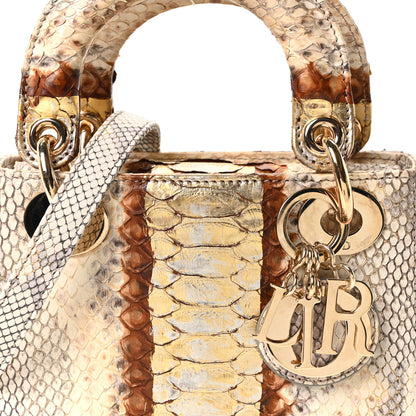 Christian Dior Snakeskin Mini Lady Dior Beige Gold 7 of 9