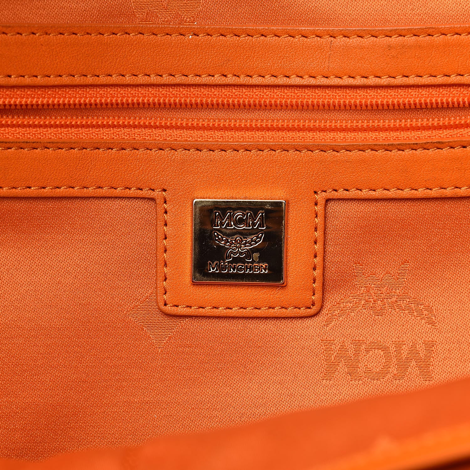 MCM Visetos Side Stud Medium Stark Backpack Orange 6 of 12
