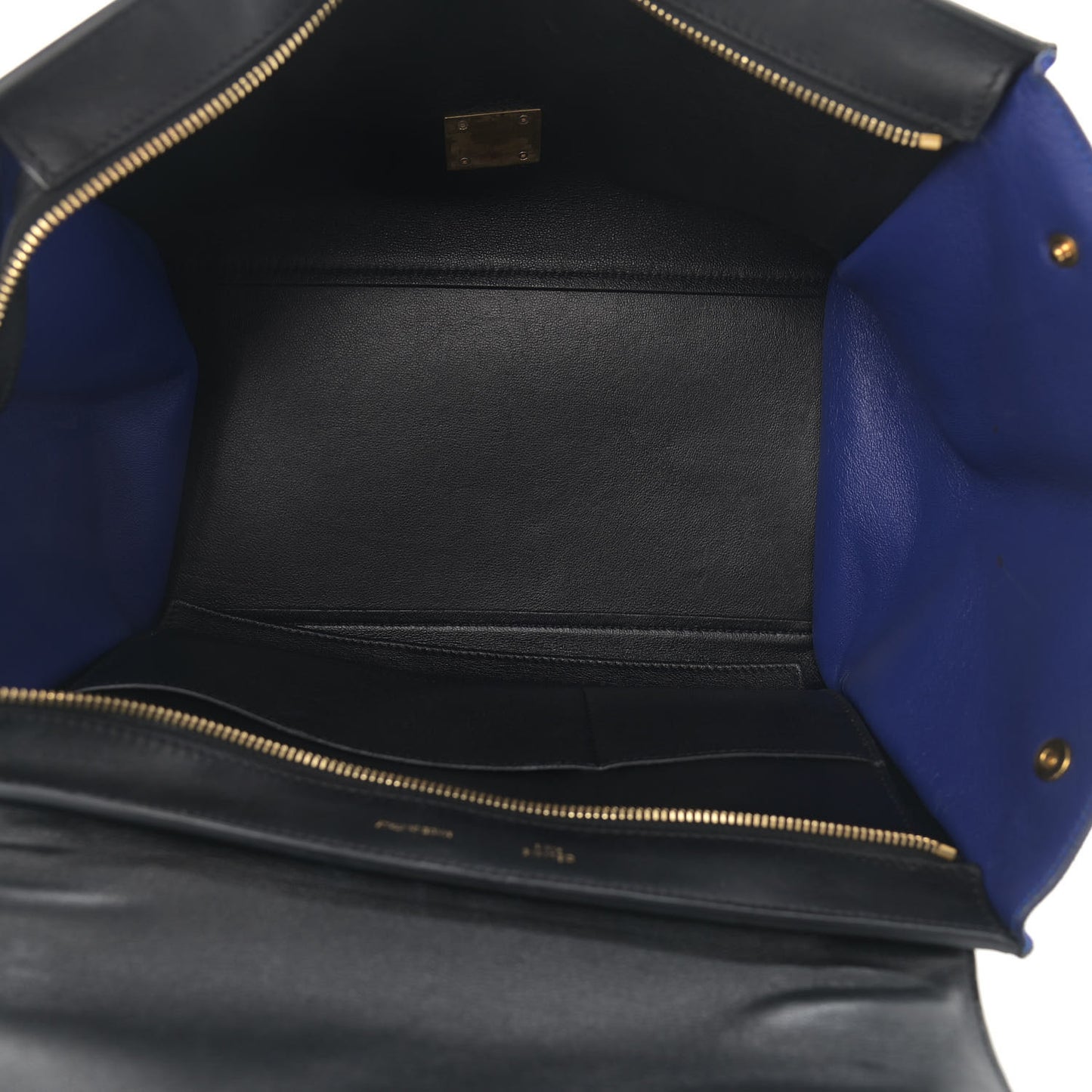 Smooth Calfskin Suede Medium Tri-color Trapeze Indigo
