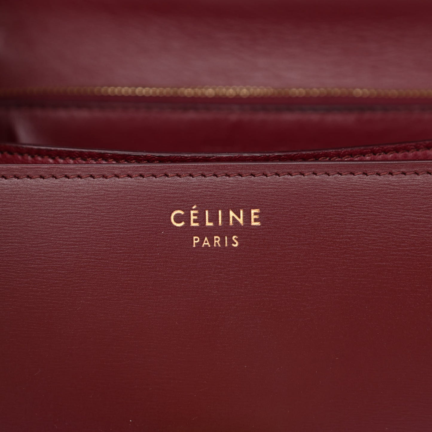 Box Calfskin Medium Classic Box Flap Bag Burgundy