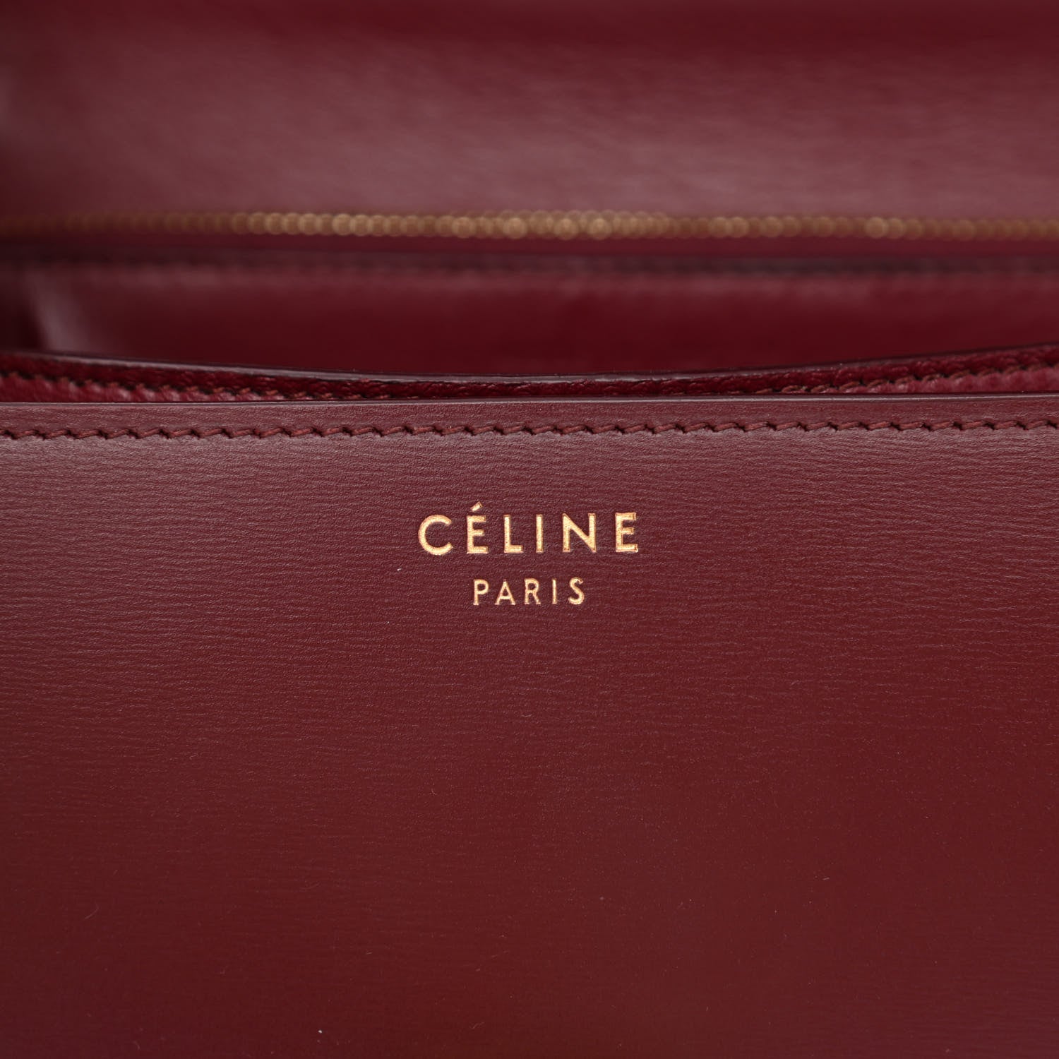 Celine Box Calfskin Medium Classic Box Flap Bag Burgundy 6 of 15