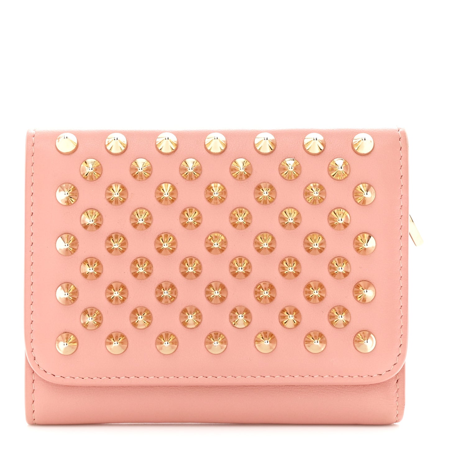 Calfskin Spiked Macaron Mini Spiked Wallet Ronsard
