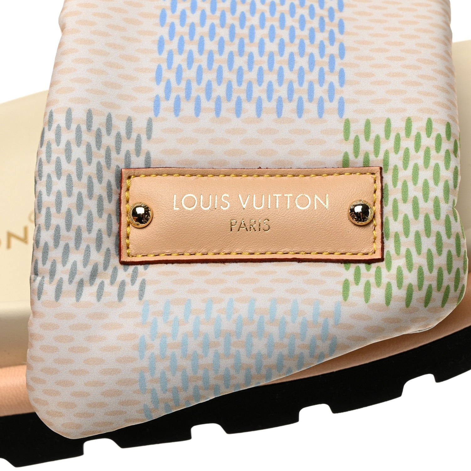 Louis Vuitton Nylon Damierlicious LV Pool Pillow Flat Comfort Mule 37 Light Blue 6 of 10