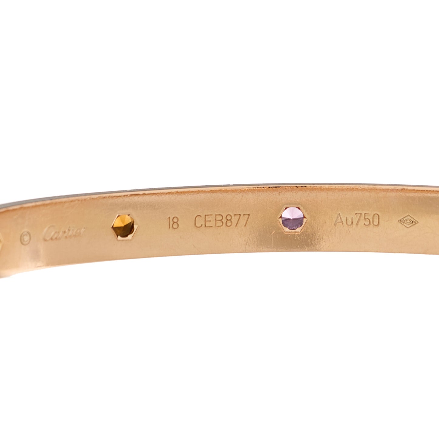 18K Pink Gold Sapphire Garnet Amethyst LOVE Bracelet 18