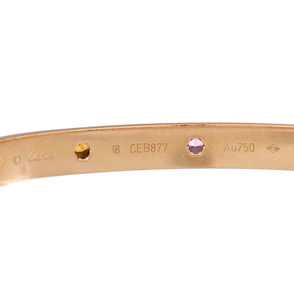 Cartier 18K Pink Gold Sapphire Garnet Amethyst LOVE Bracelet 18 3 of 9