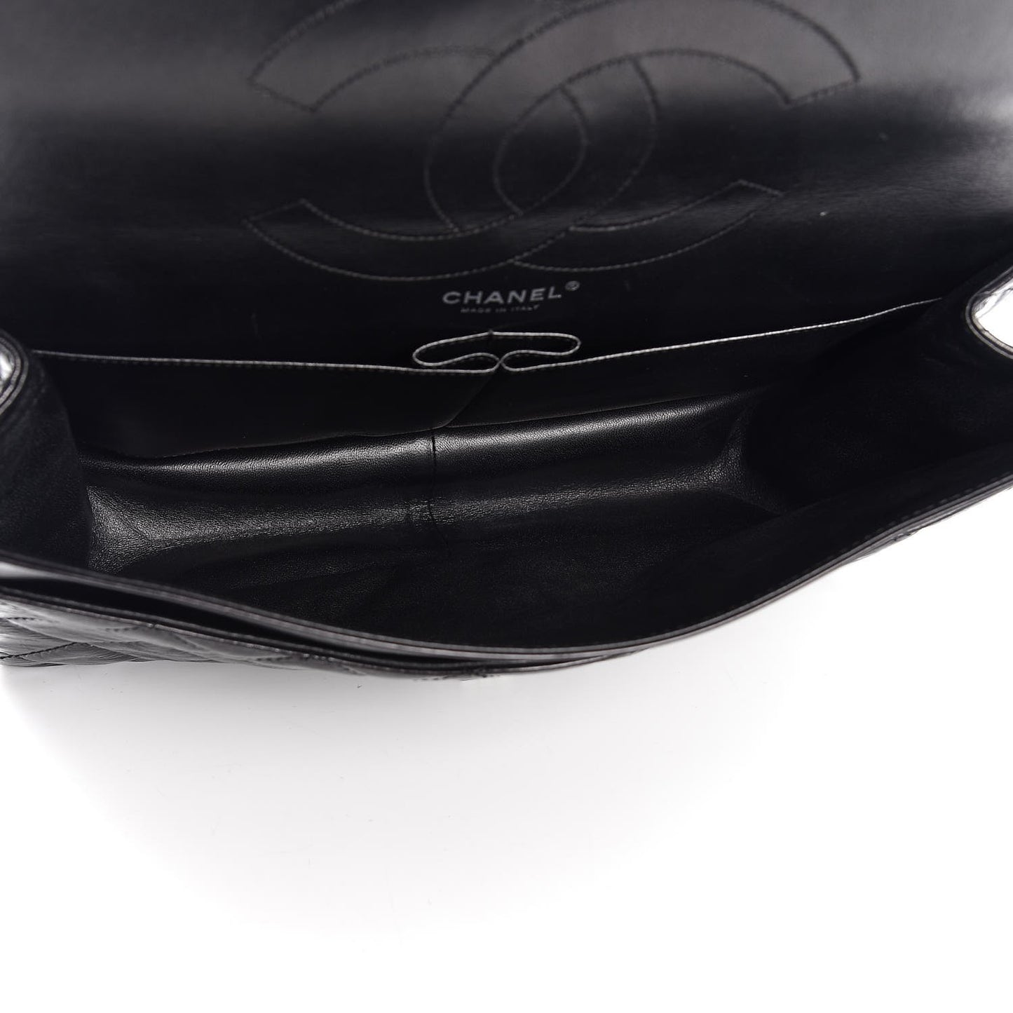 Metallic Aged Calfskin Quilted 2.55 Reissue 228 Flap Black