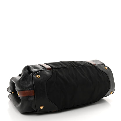 Prada Tessuto Vitello Daino Tote Black Bruciato 4 of 10
