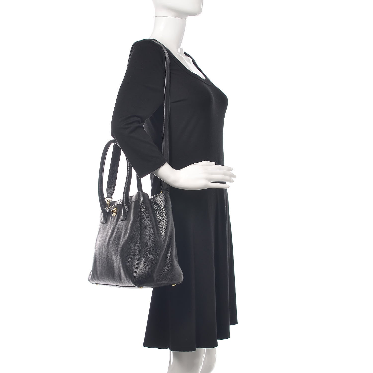 Chanel Calfskin Cerf Executive Shopper Tote Black 2 of 18