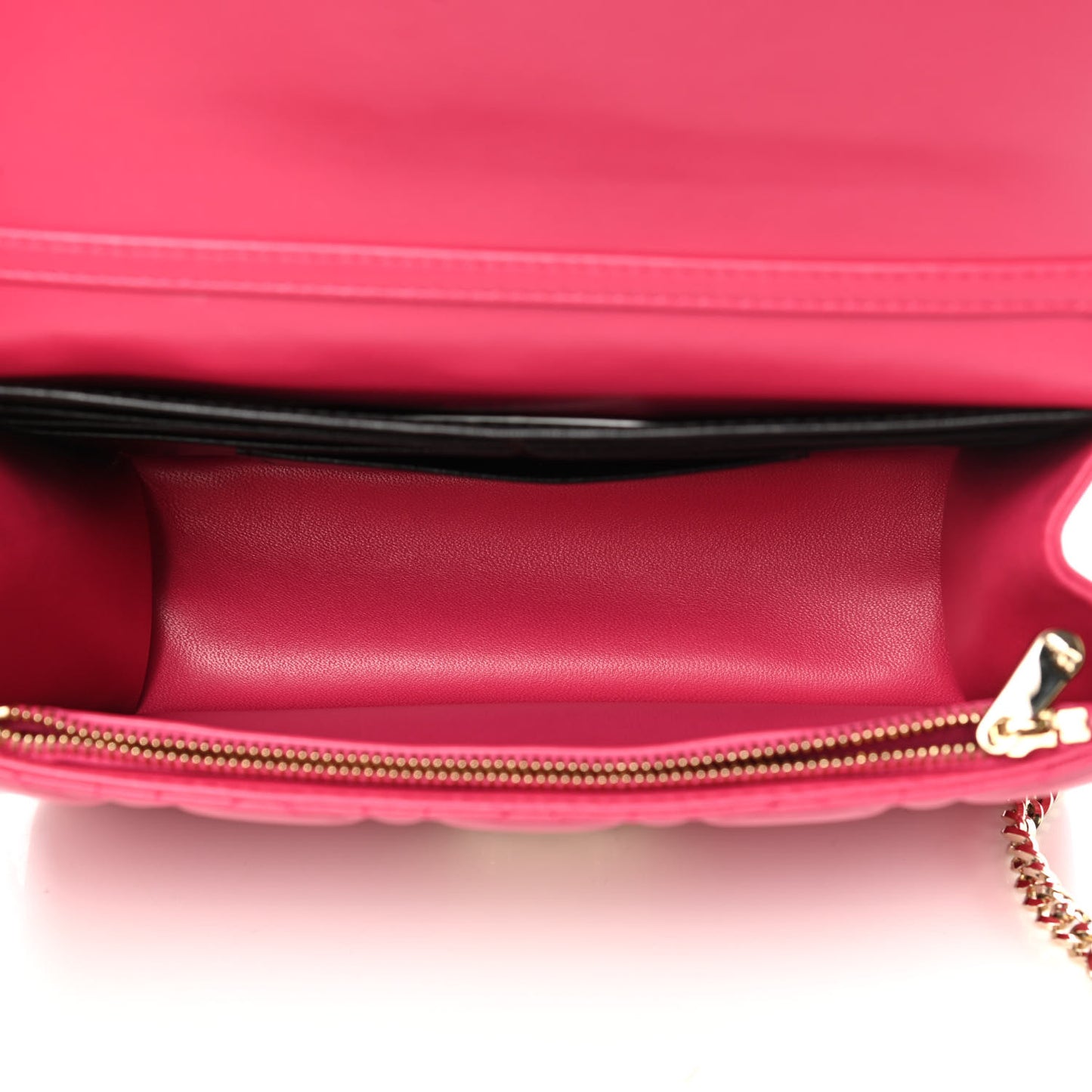 Lambskin Cannage Miss Dior Promenade Pouch Fuchsia