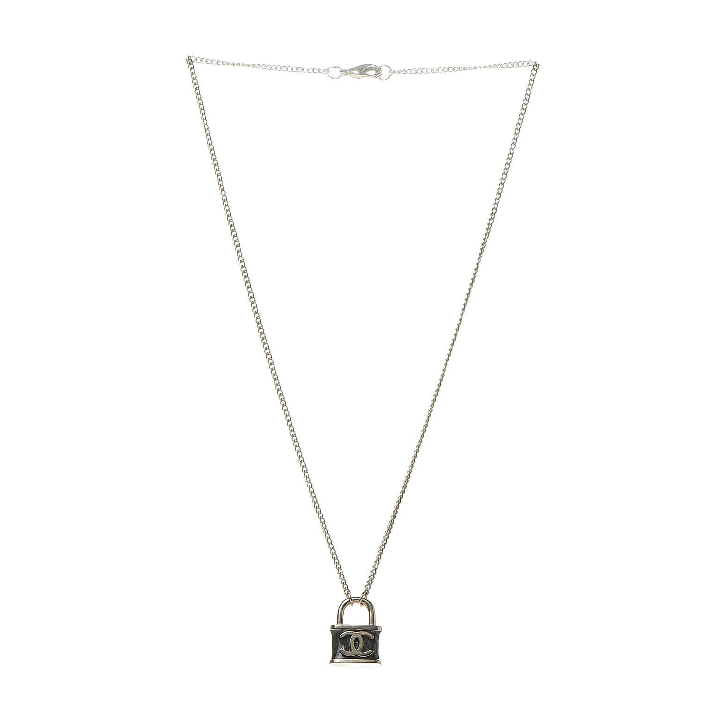 Resin Lock Necklace Black Gold