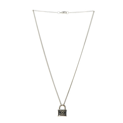 Chanel Resin Lock Necklace Black Gold 3 of 6