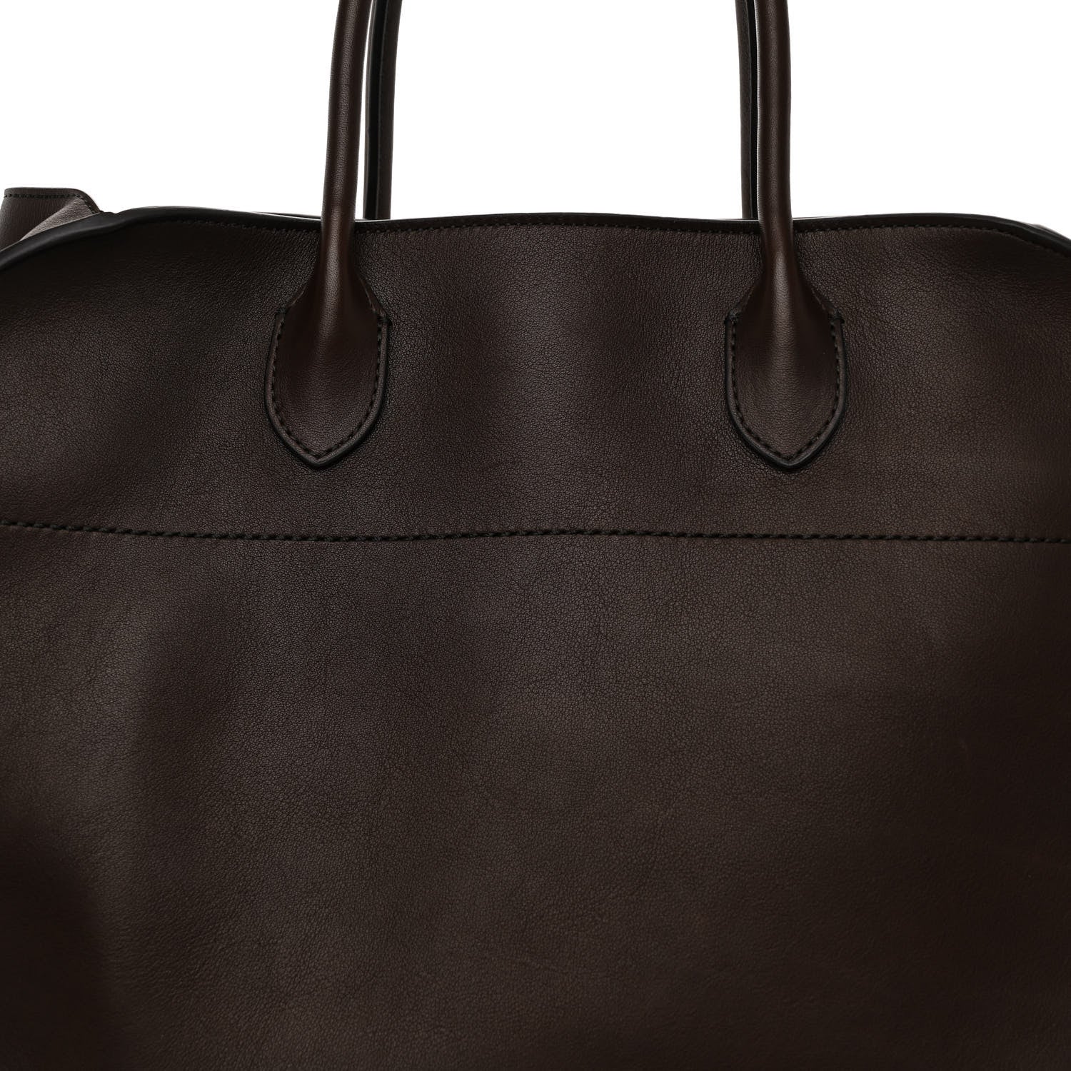 The Row Polished Saddle Calfskin Soft Margaux 15 Deep Brown 7 of 10