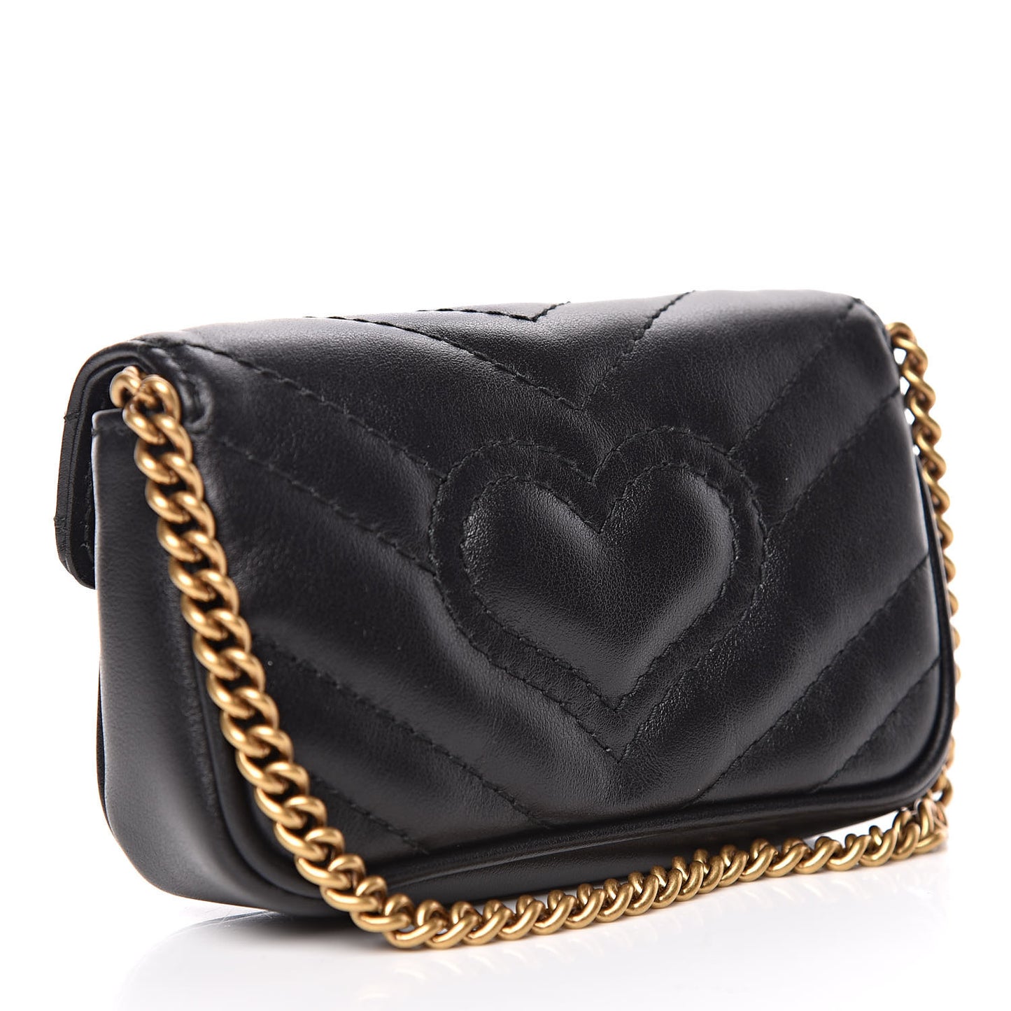 Calfskin Matelasse GG Marmont 2.0 Coin Purse On A Chain Black
