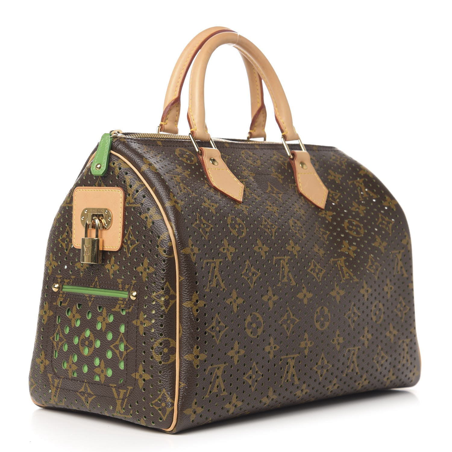 Louis Vuitton Monogram Perforated Speedy 30 Green 3 of 9