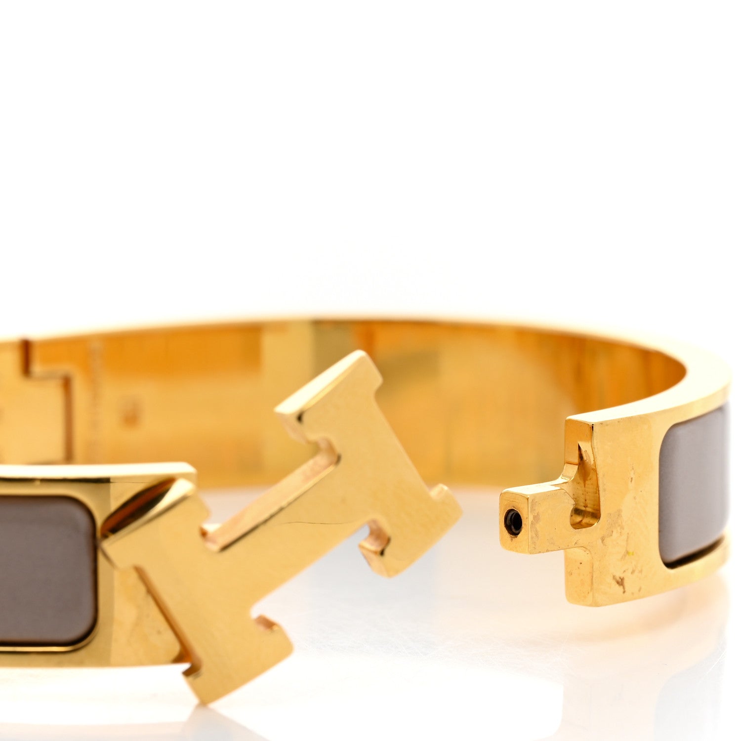 Hermes Enamel Narrow Clic Clac H Bracelet PM Marron Glace 5 of 7