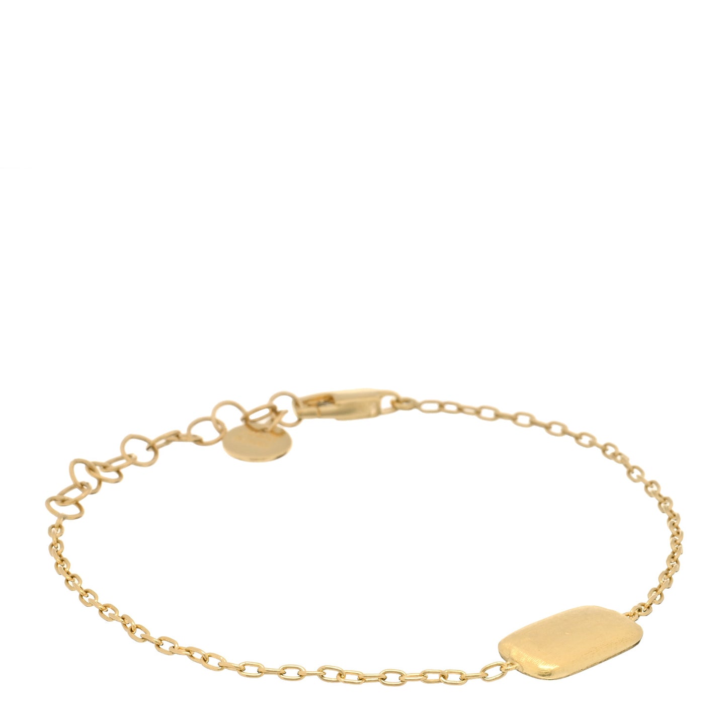 18K Yellow Gold Delicati Rectangle Single Station Bracelet