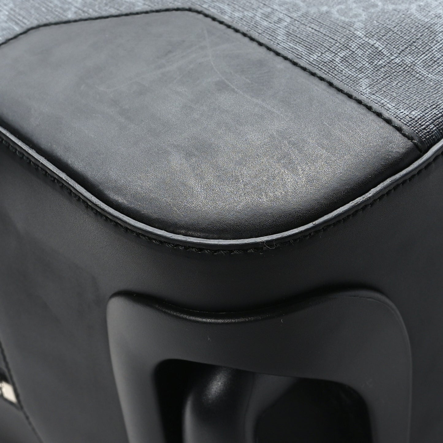 Soft GG Supreme Monogram Web Carry On Duffle With Wheels Black Grey