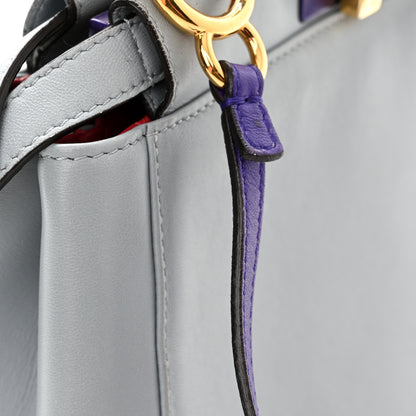 Fendi Nappa Colorblock Mini Peekaboo Iconic Satchel Polvere Purple Rain Ruby 13 of 13