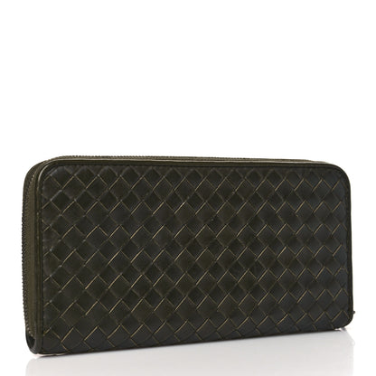 Bottega Veneta Nappa Intrecciato Zip Around Wallet Khaki 4 of 7