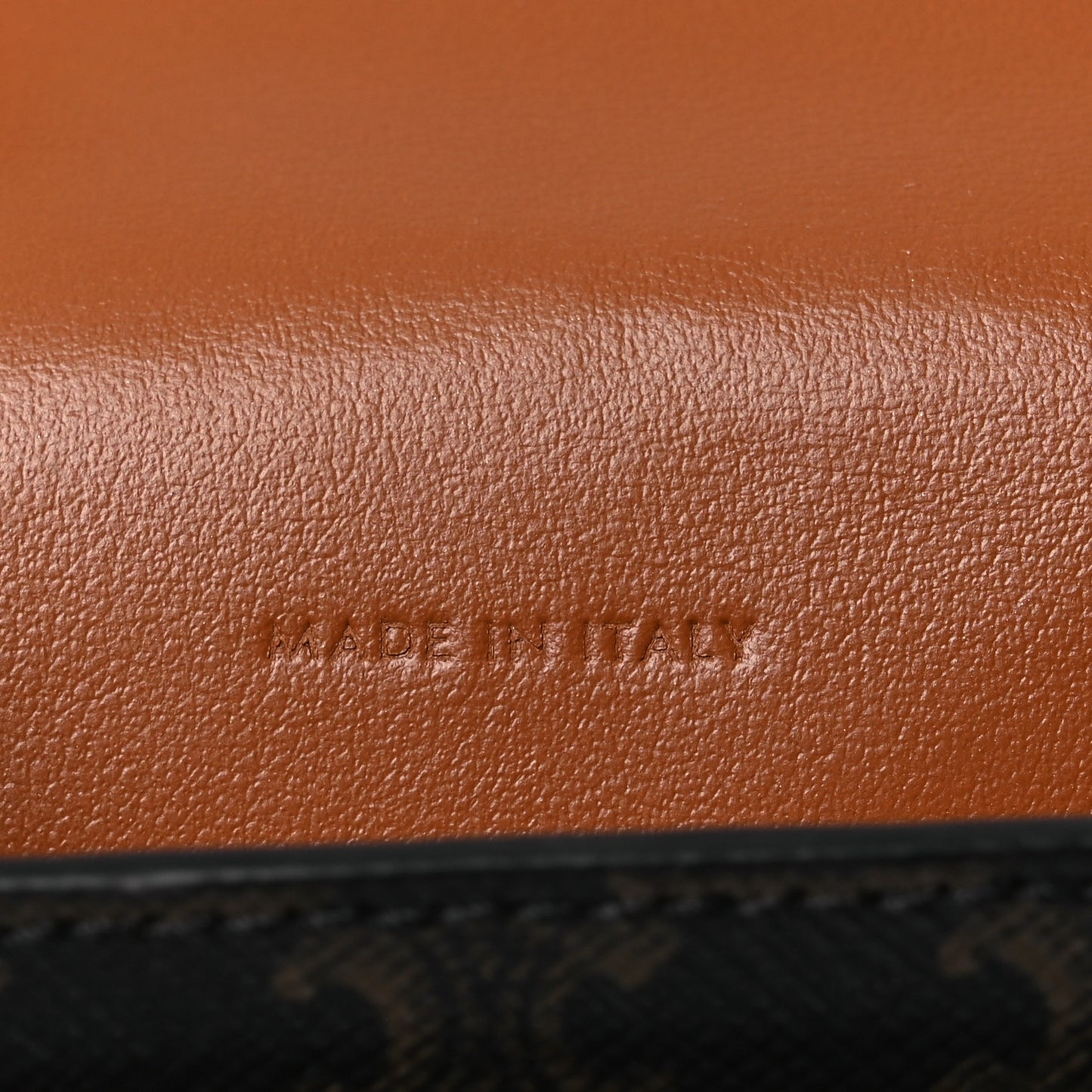 Triomphe Canvas Lambskin Phone Pouch With Flap Tan