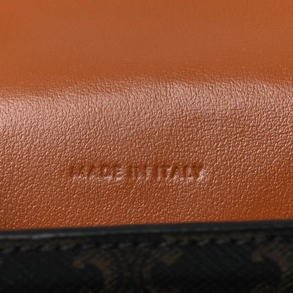 Celine Triomphe Canvas Lambskin Phone Pouch With Flap Tan 7 of 13