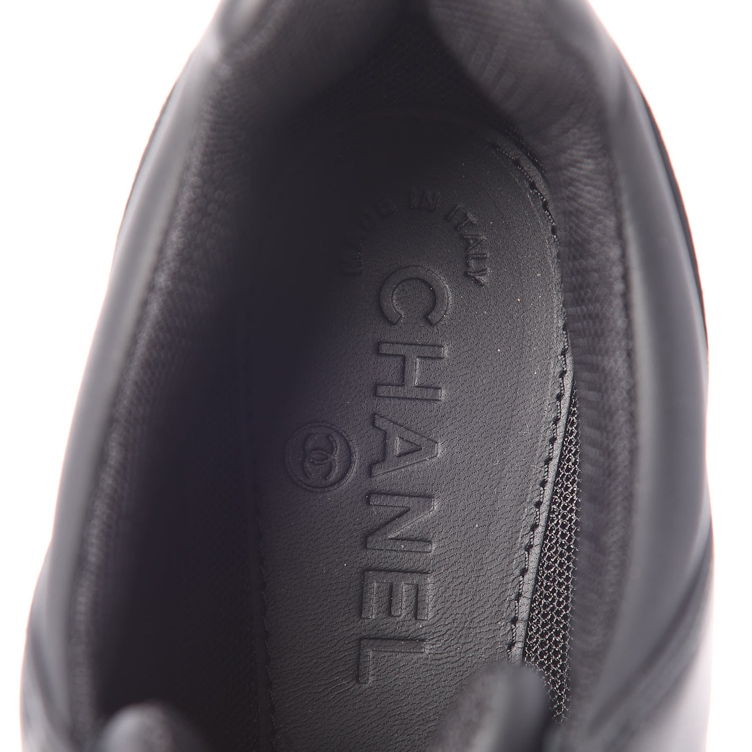 Chanel Calfskin CC Sneakers 39 Black White 6 of 9