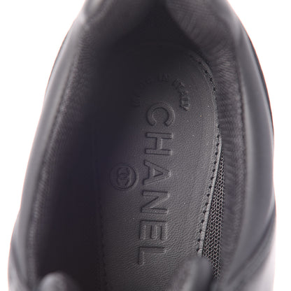 Chanel Calfskin CC Sneakers 39 Black White 6 of 9