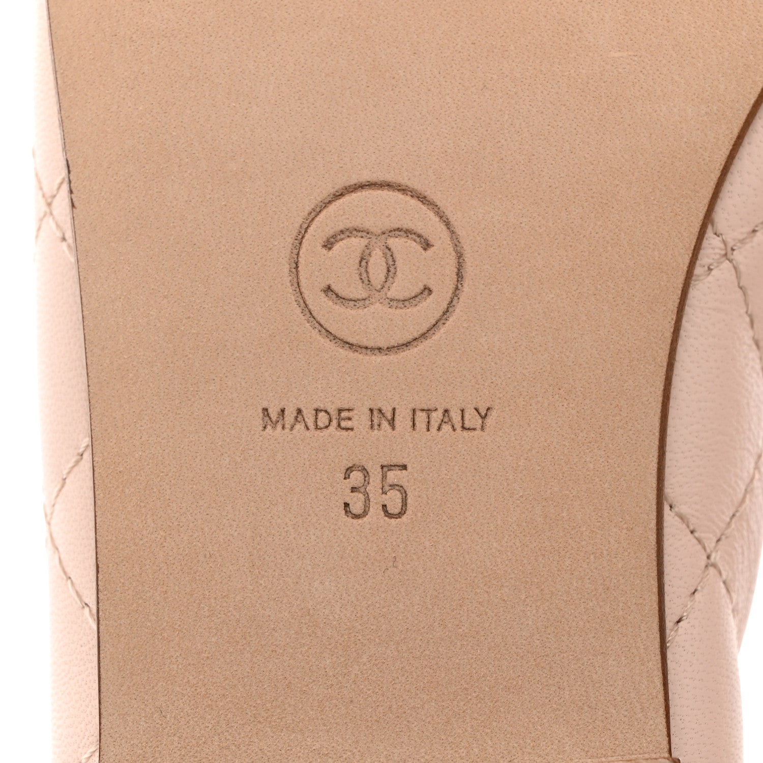 Chanel Lambskin Quilted CC Cap Toe Ballerina Flats 35 Light Pink 9 of 9