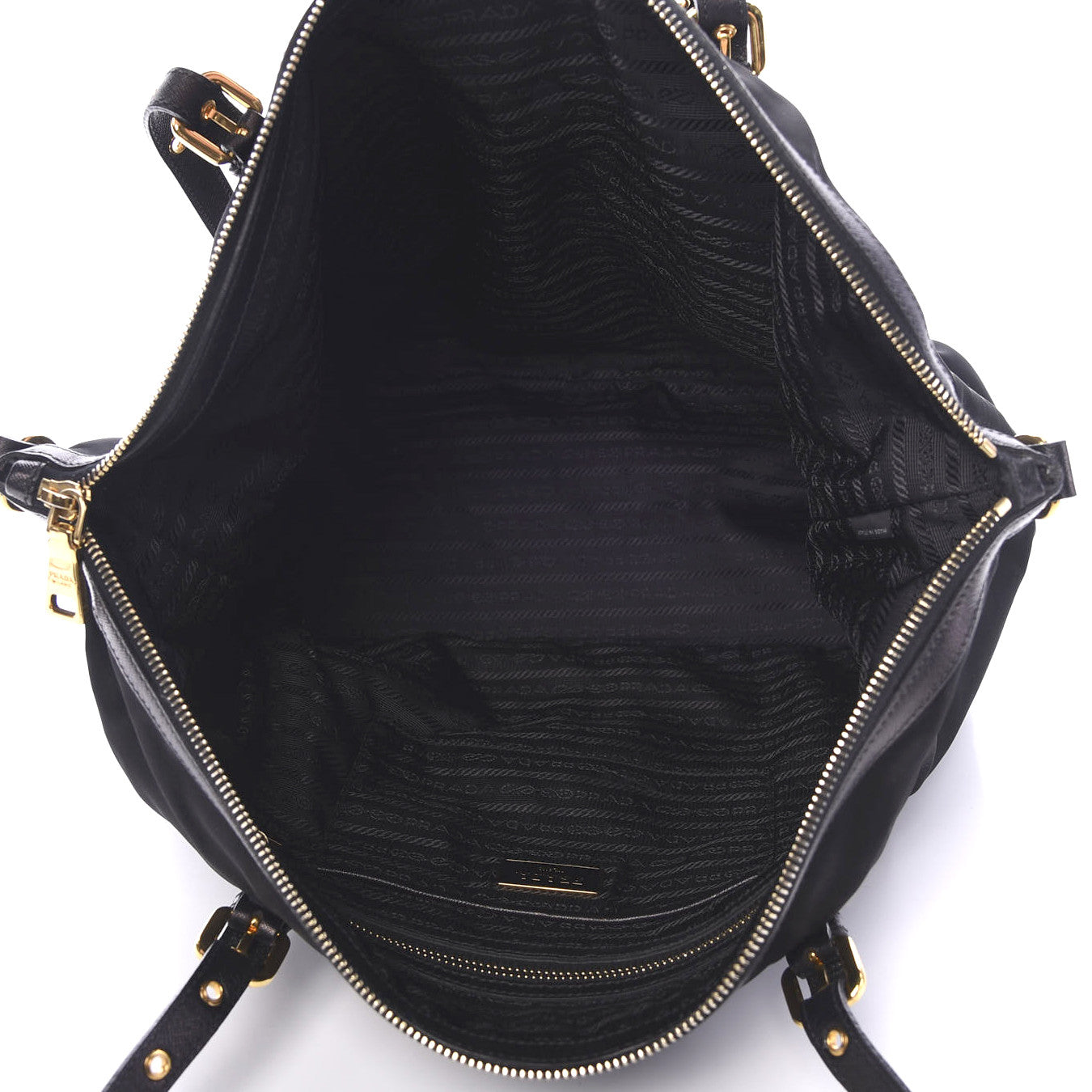 Prada Tessuto Nylon Saffiano Tote Black 4 of 9