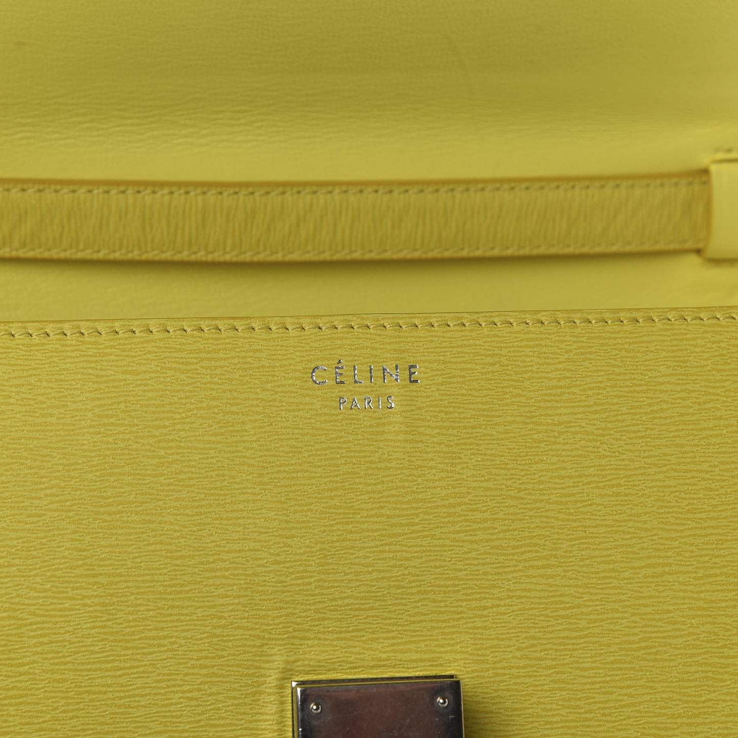 Liege Calfskin Medium Classic Box Flap Bag Fluo Yellow