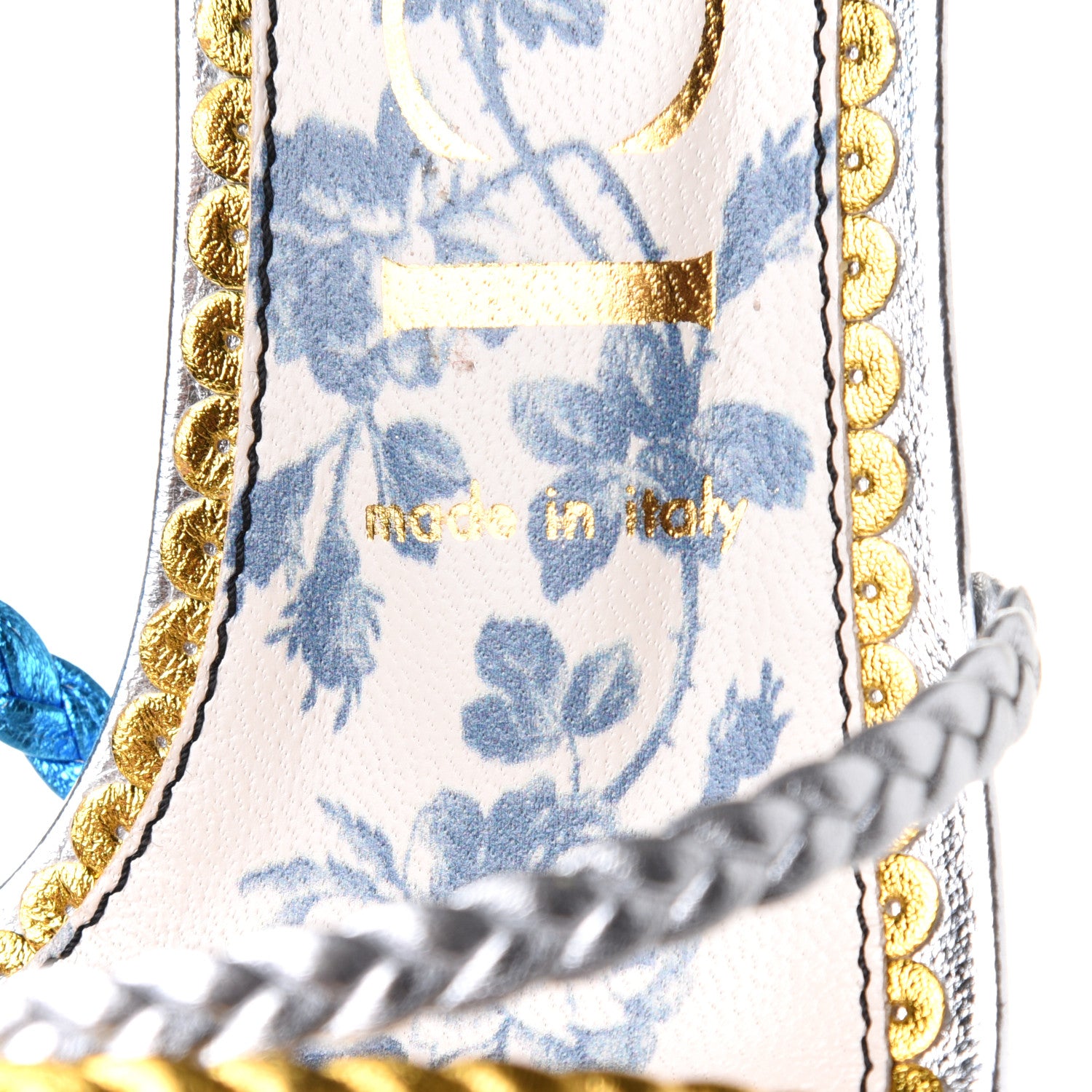 Gucci Sequin Paillette Nappa Silk Braided Haines High Heel Sandals 39 Fuxia Oro Vecchio Argento 8 of 10